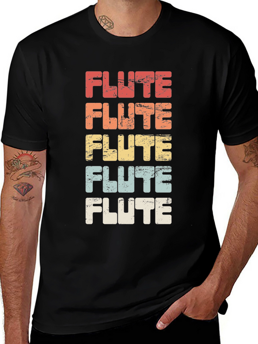 Retro Flute Music T-Shirt - Vintage Style Tee