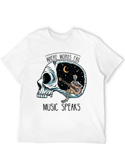 Skull Guitar Skeleton Graphic Tee - Music Speaks