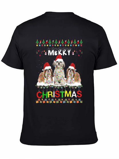 Merry Christmas Shih Tzu Dog T-Shirt