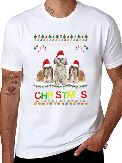 Merry Christmas Shih Tzu Dog T-Shirt
