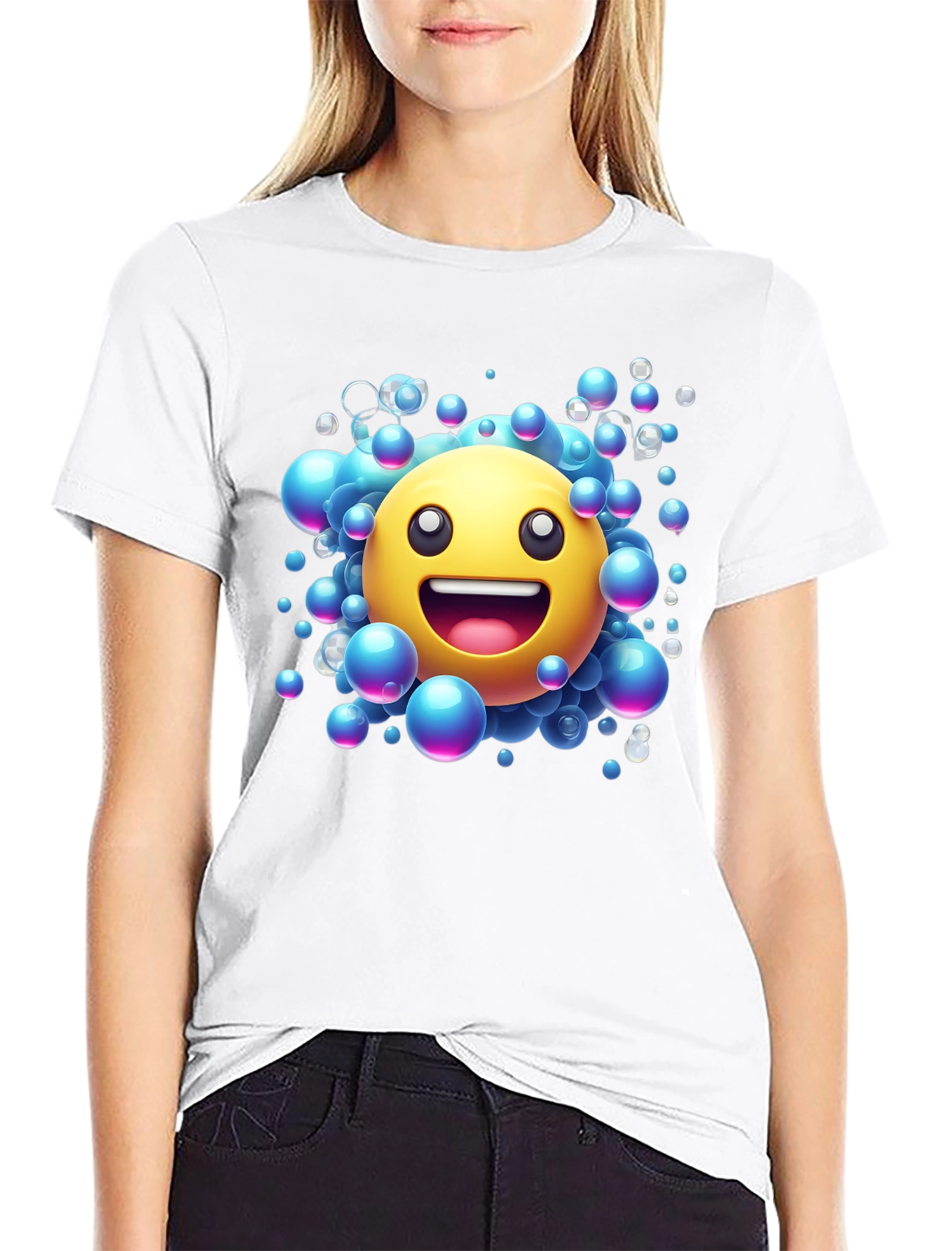Emoji Bubble Black T-Shirt