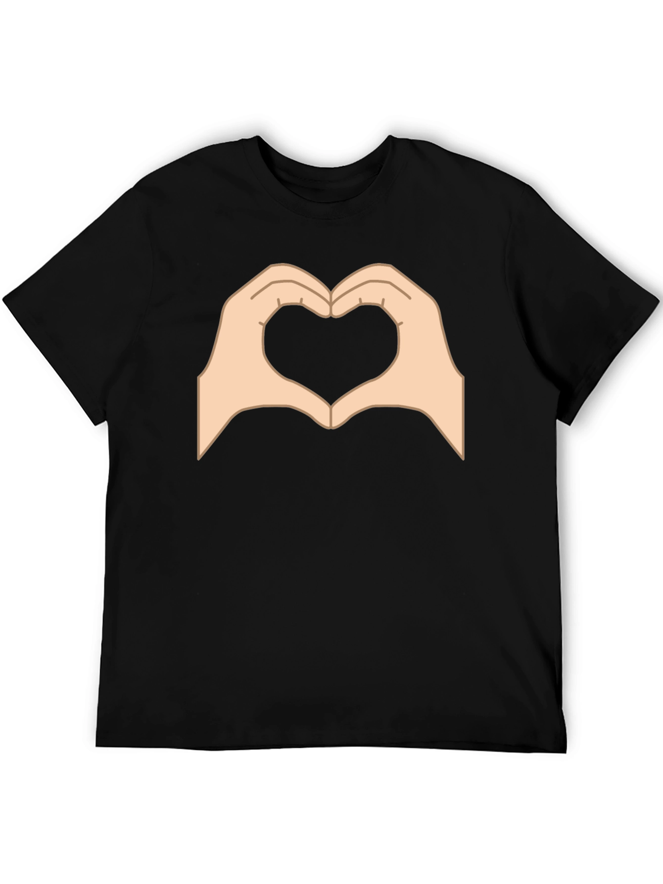 Heart Hands Graphic Black T-Shirt - Love Gesture Tee