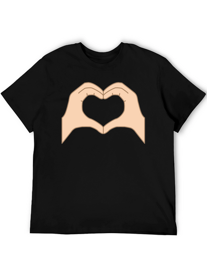 Heart Hands Graphic Black T-Shirt - Love Gesture Tee