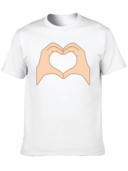 Heart Hands Graphic Black T-Shirt - Love Gesture Tee