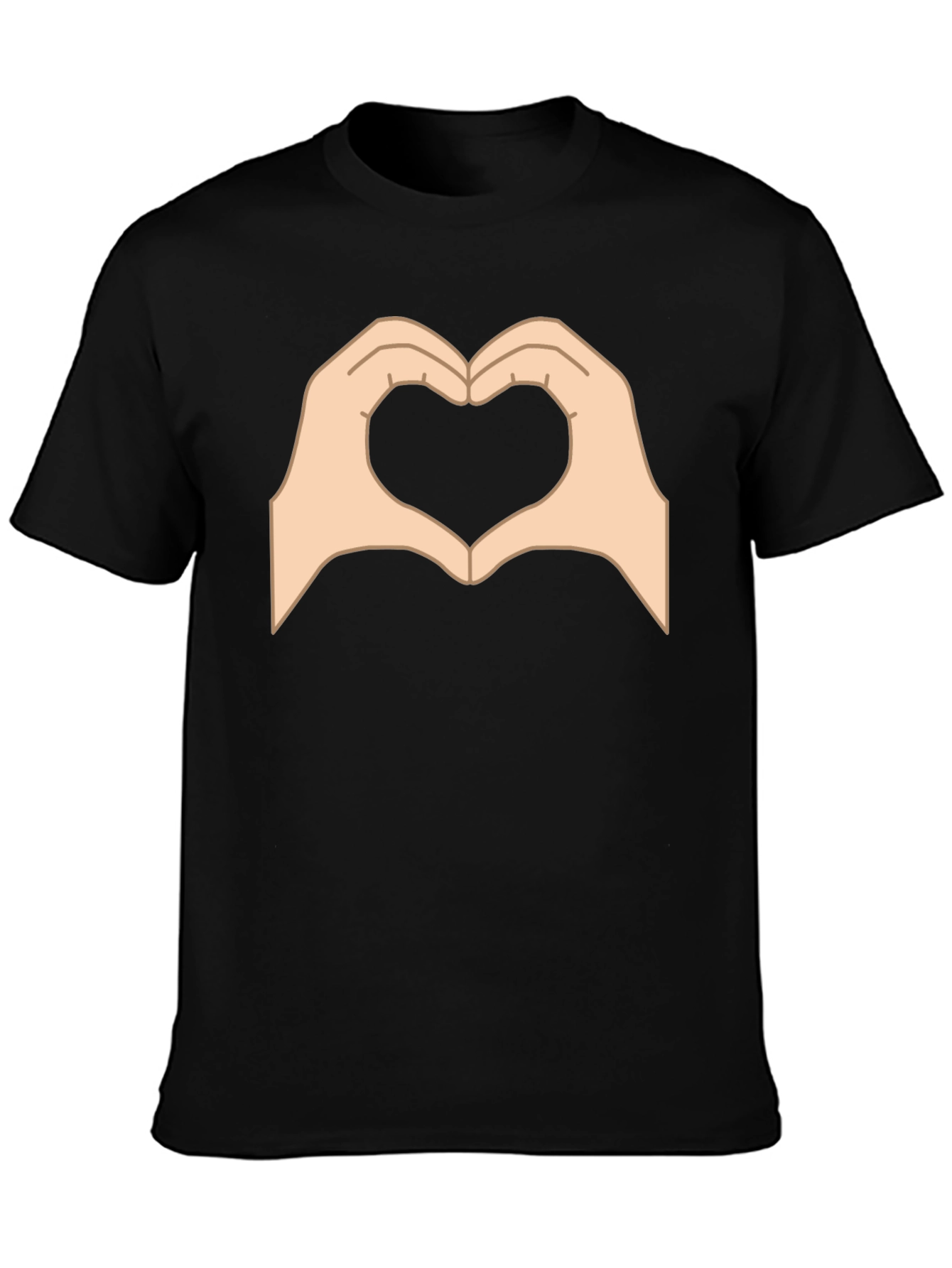Heart Hands Graphic Black T-Shirt - Love Gesture Tee