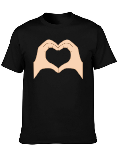 Heart Hands Graphic Black T-Shirt - Love Gesture Tee
