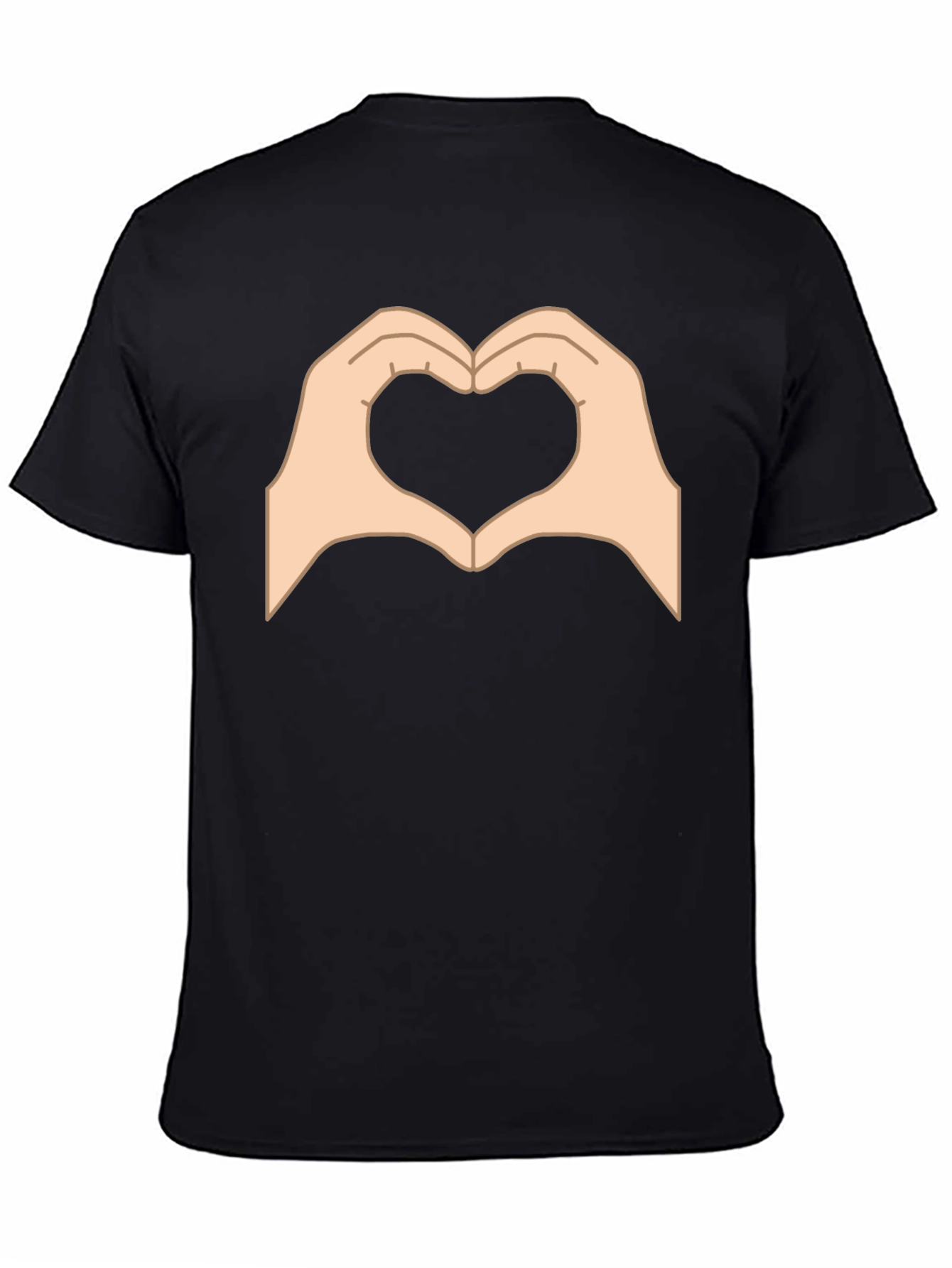 Heart Hands Graphic Black T-Shirt - Love Gesture Tee