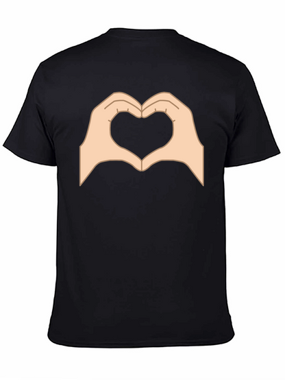 Heart Hands Graphic Black T-Shirt - Love Gesture Tee