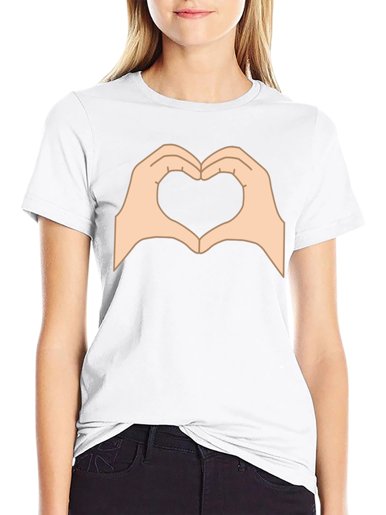 Heart Hands Graphic Black T-Shirt - Love Gesture Tee