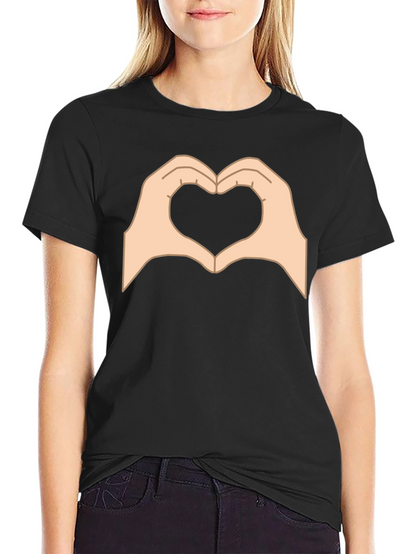 Heart Hands Graphic Black T-Shirt - Love Gesture Tee