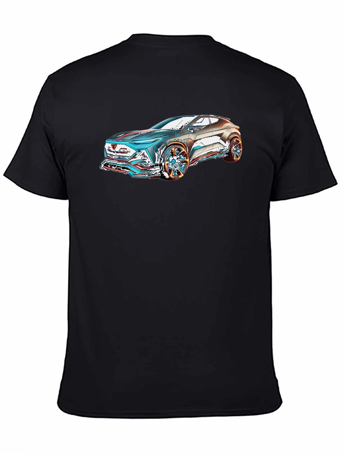 Futuristic Car Graphic Black T-Shirt