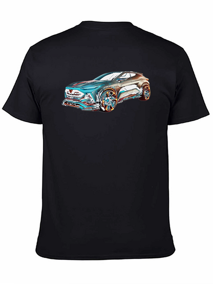 Futuristic Car Graphic Black T-Shirt