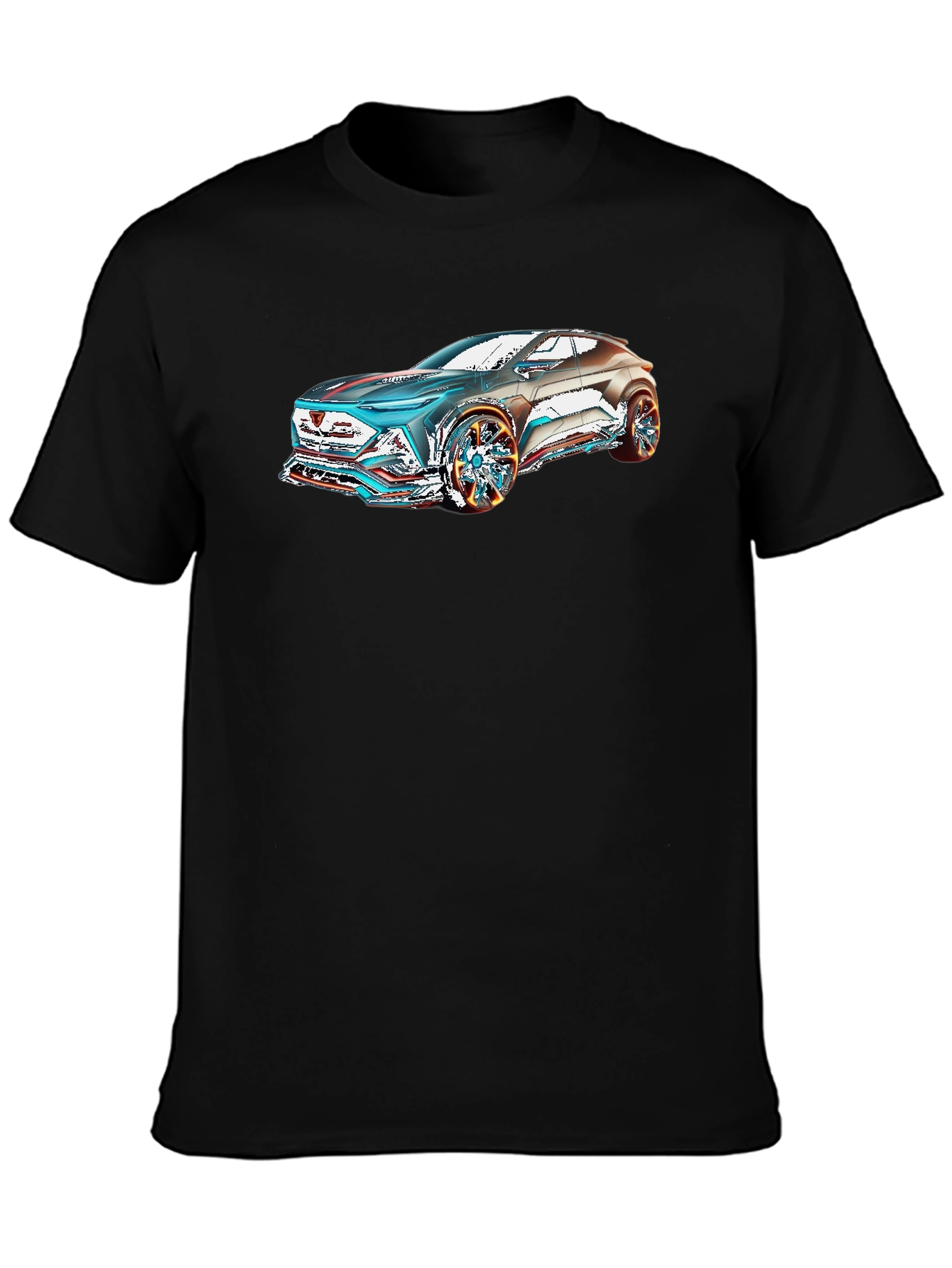 Futuristic Car Graphic Black T-Shirt
