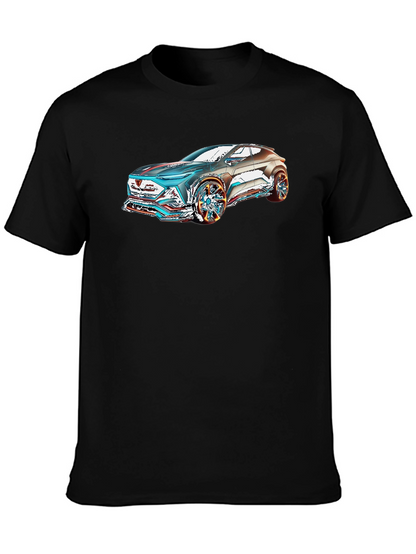 Futuristic Car Graphic Black T-Shirt