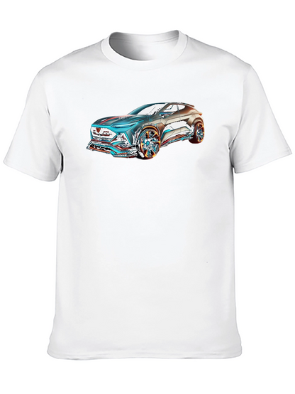 Futuristic Car Graphic Black T-Shirt