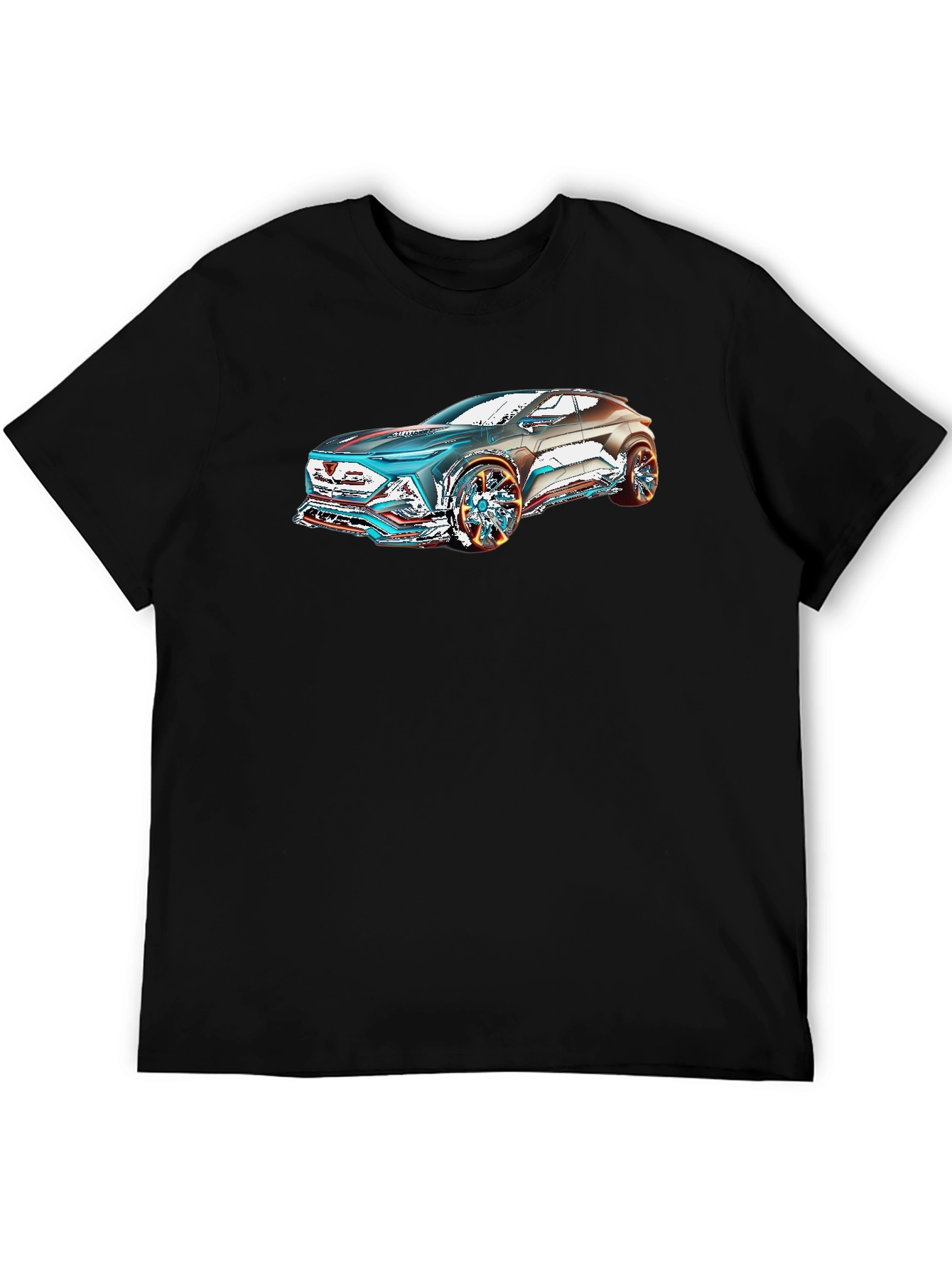 Futuristic Car Graphic Black T-Shirt