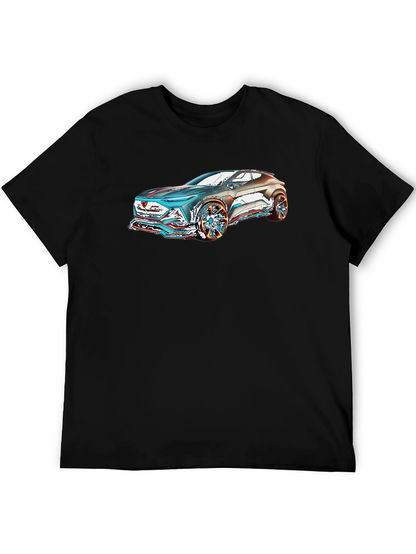 Futuristic Car Graphic Black T-Shirt