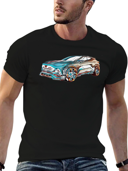 Futuristic Car Graphic Black T-Shirt