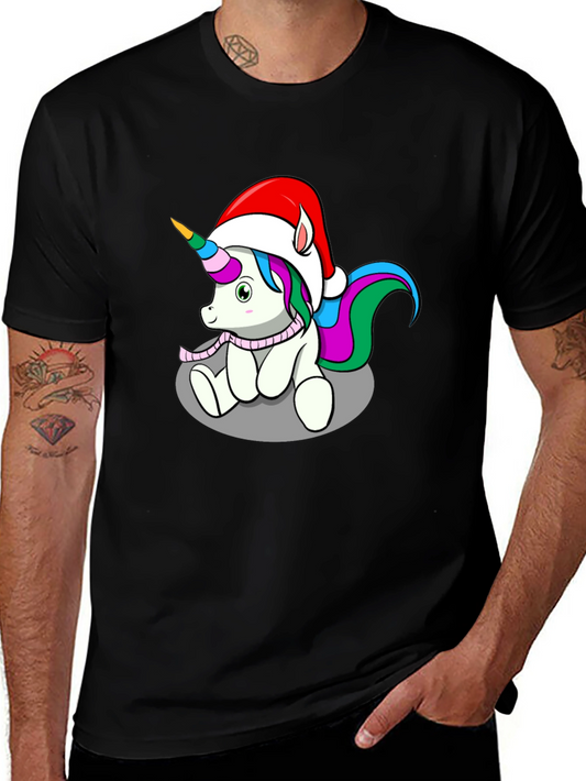 Festive Unicorn Graphic Tee - Holiday Cheer