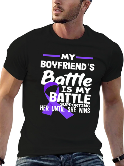 My Boyfriends Battle T-Shirt - Purple Ribbon Support