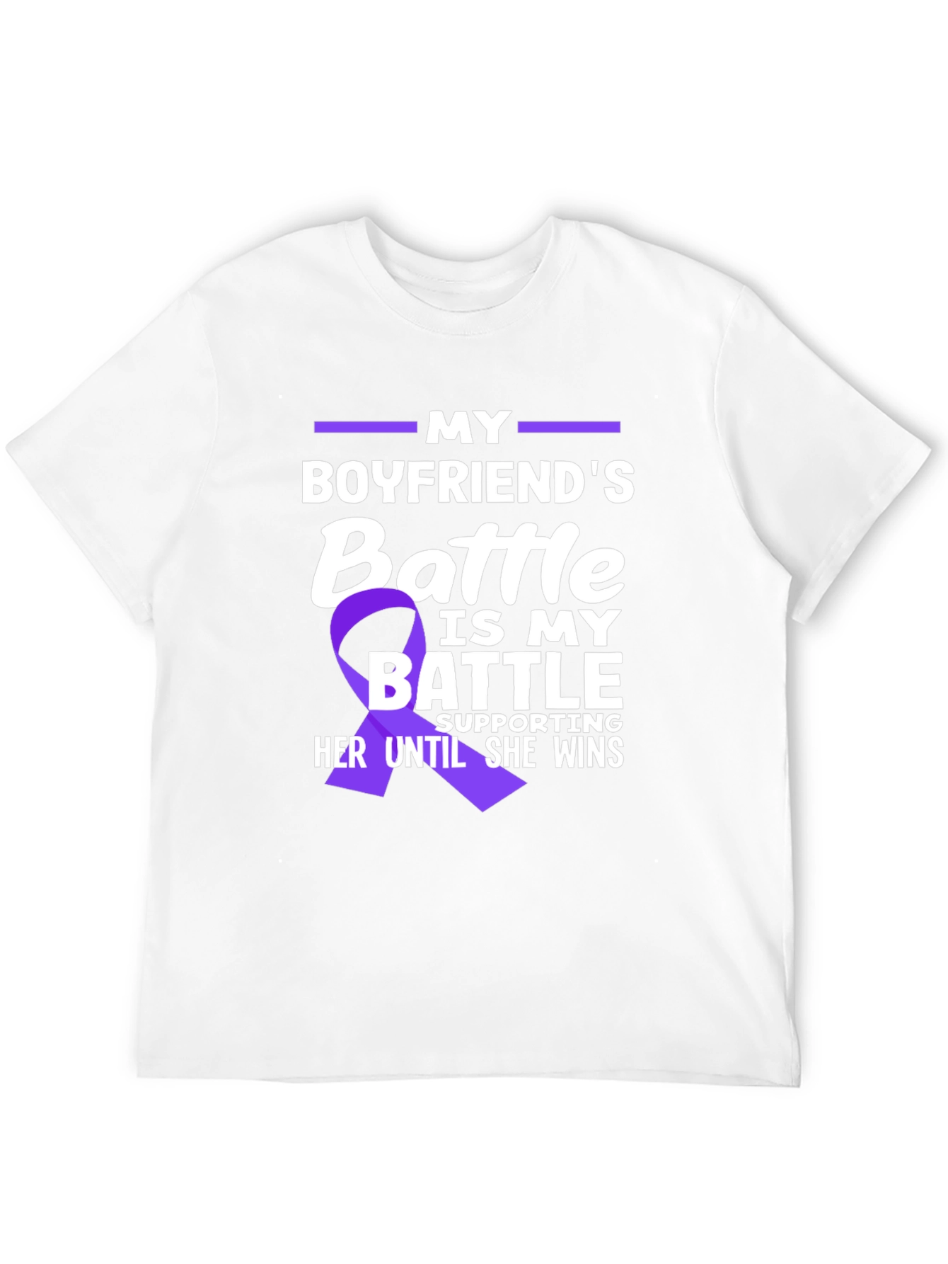 My Boyfriends Battle T-Shirt - Purple Ribbon Support