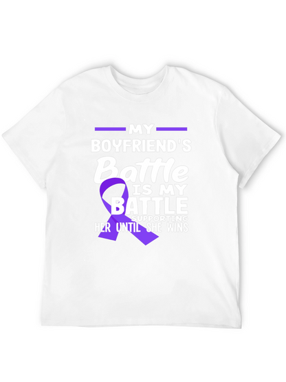 My Boyfriends Battle T-Shirt - Purple Ribbon Support