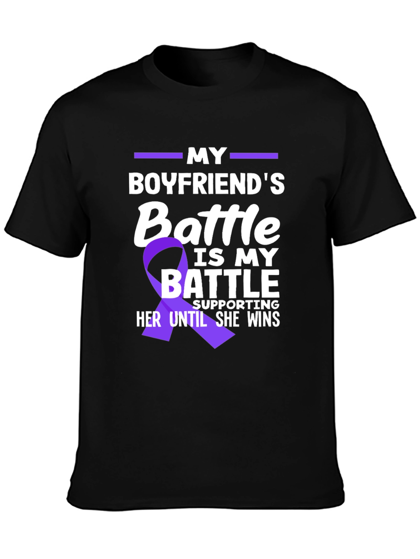 My Boyfriends Battle T-Shirt - Purple Ribbon Support