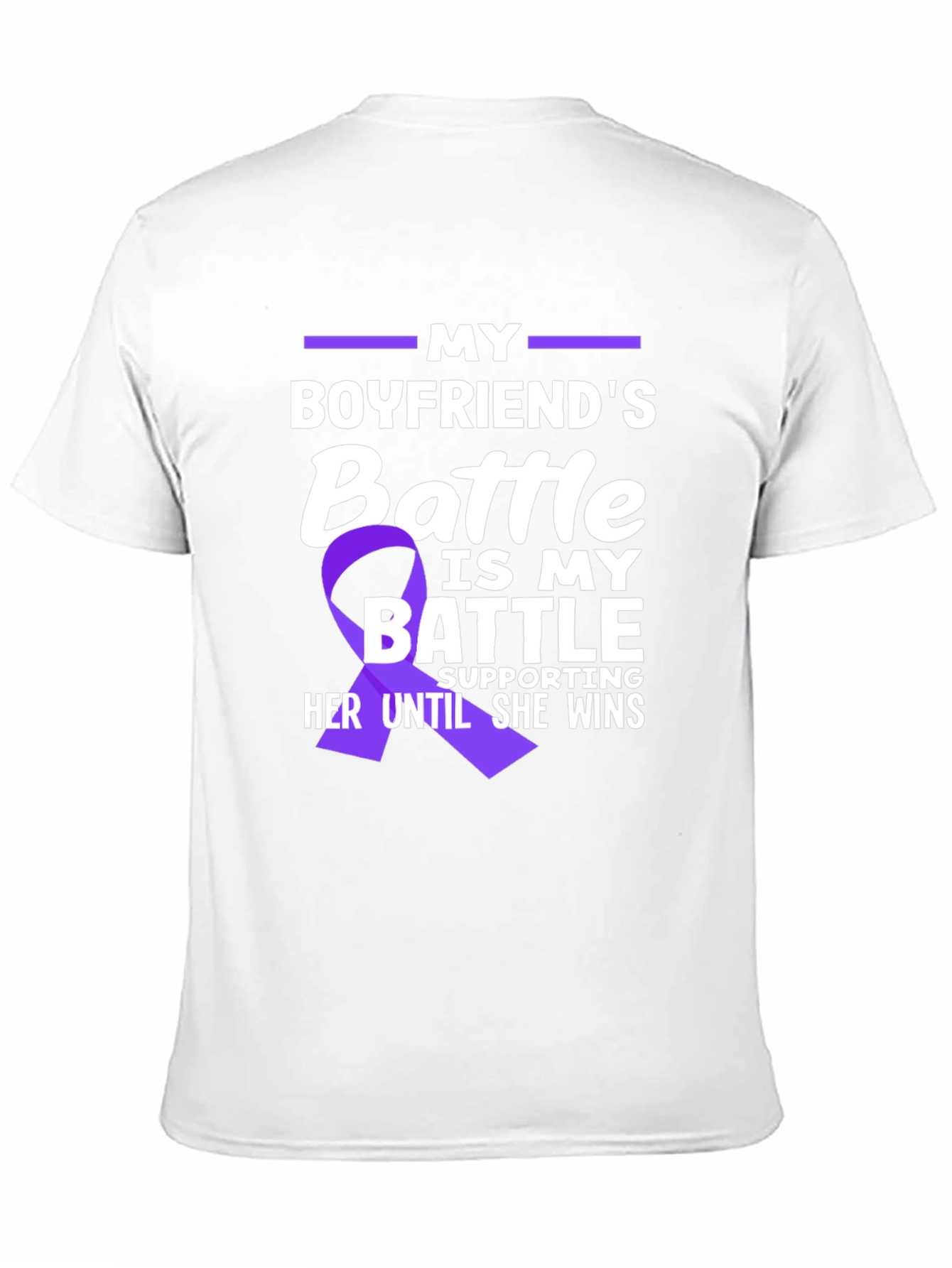 My Boyfriends Battle T-Shirt - Purple Ribbon Support