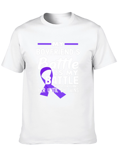 My Boyfriends Battle T-Shirt - Purple Ribbon Support