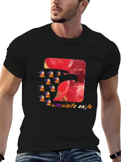 Exquisite Eagle Graphic Tee - Stylish Black T-Shirt