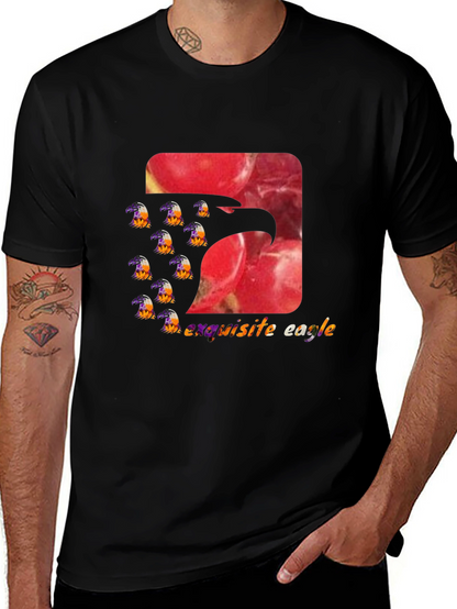 Exquisite Eagle Graphic Tee - Stylish Black T-Shirt