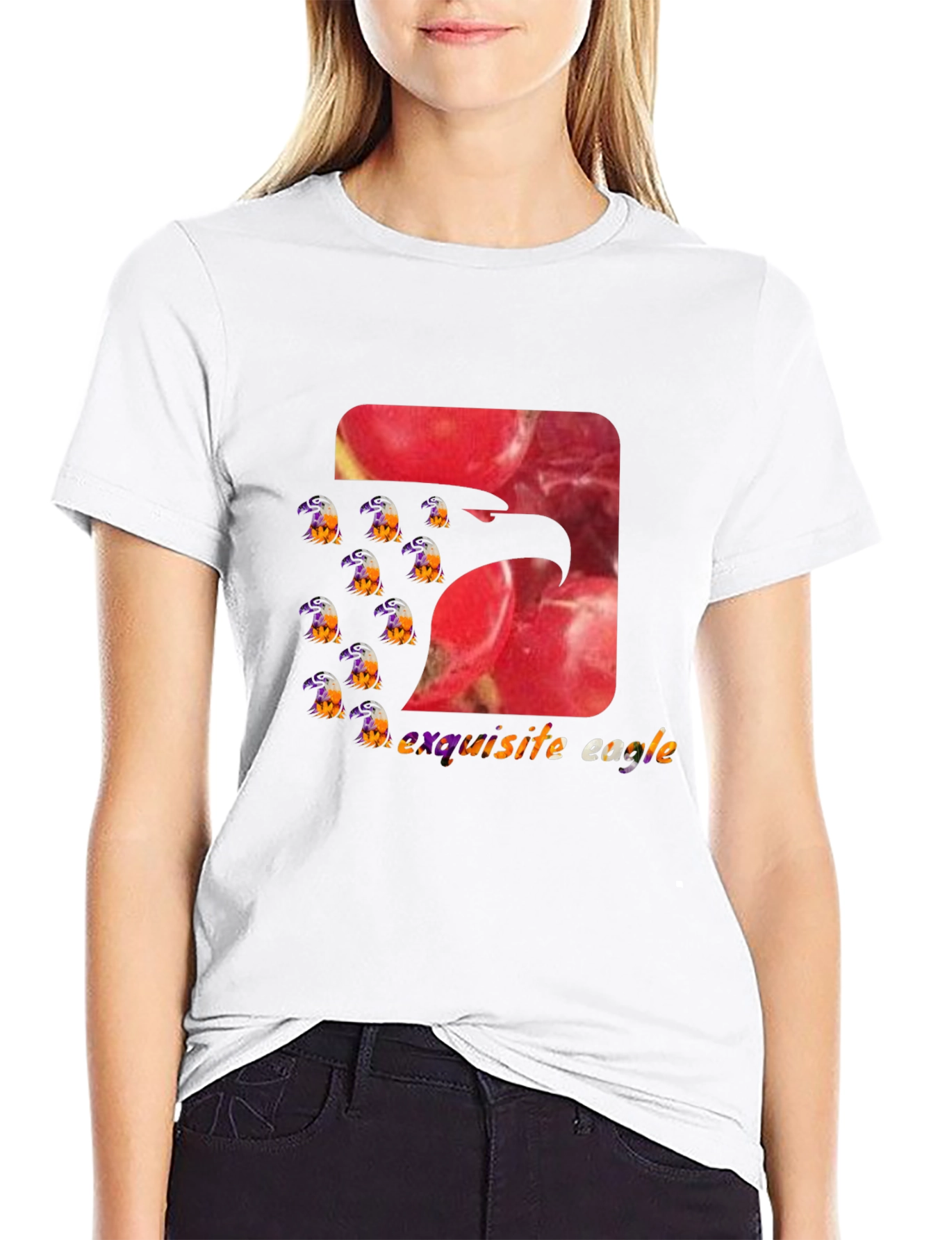Exquisite Eagle Graphic Tee - Stylish Black T-Shirt