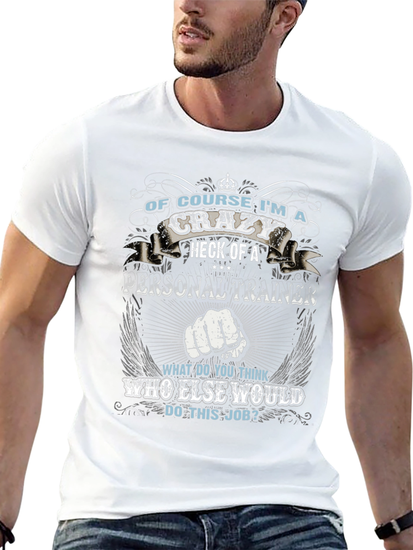 Crazy Personal Trainer Black Graphic T-Shirt