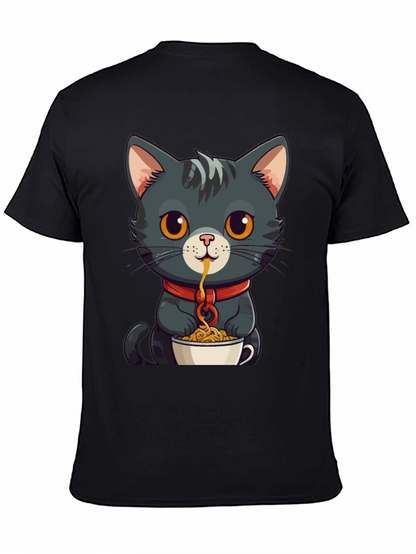 Cat Eating Spaghetti Graphic Tee