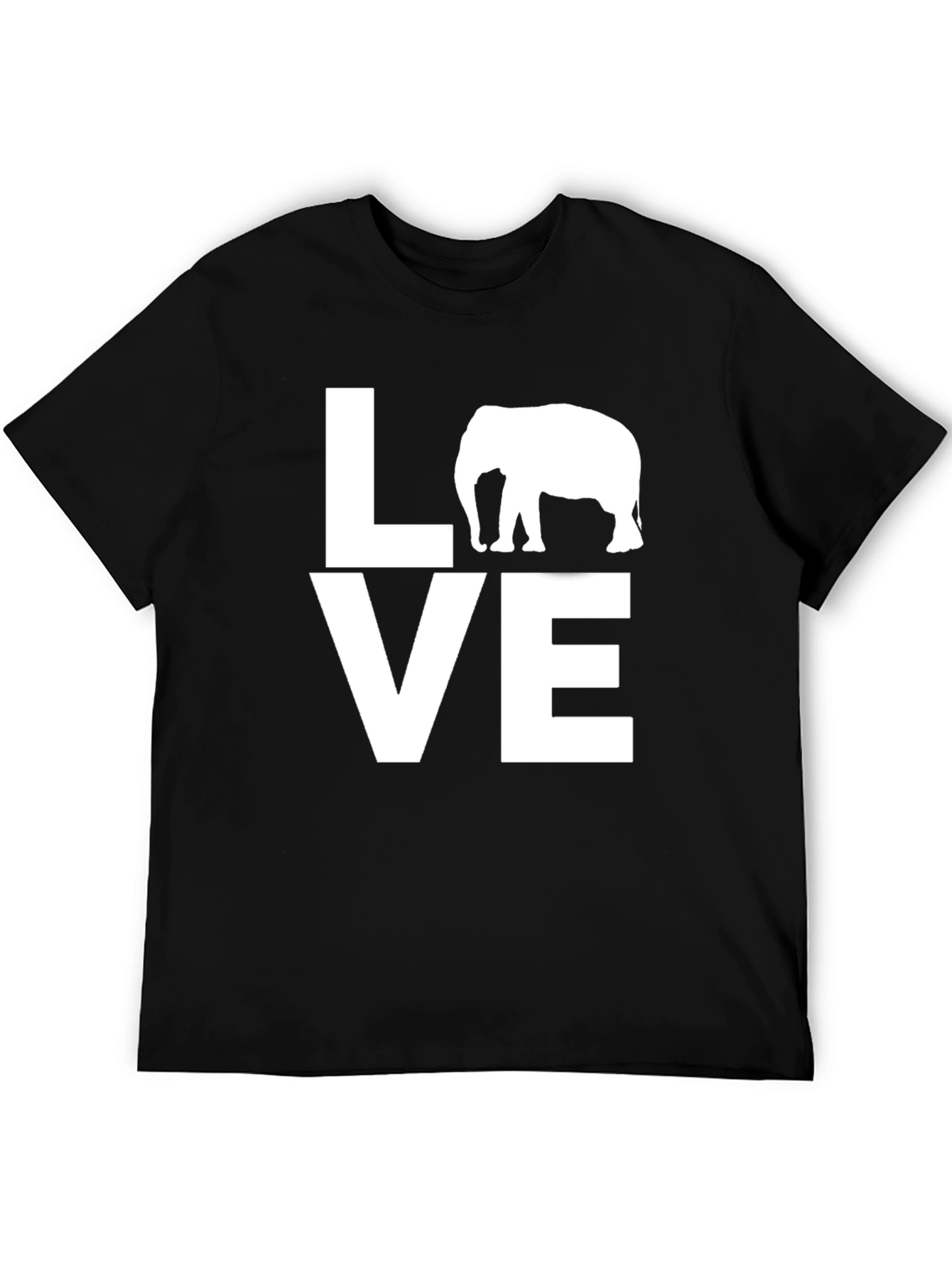 Love Elephant Graphic T-Shirt - Black