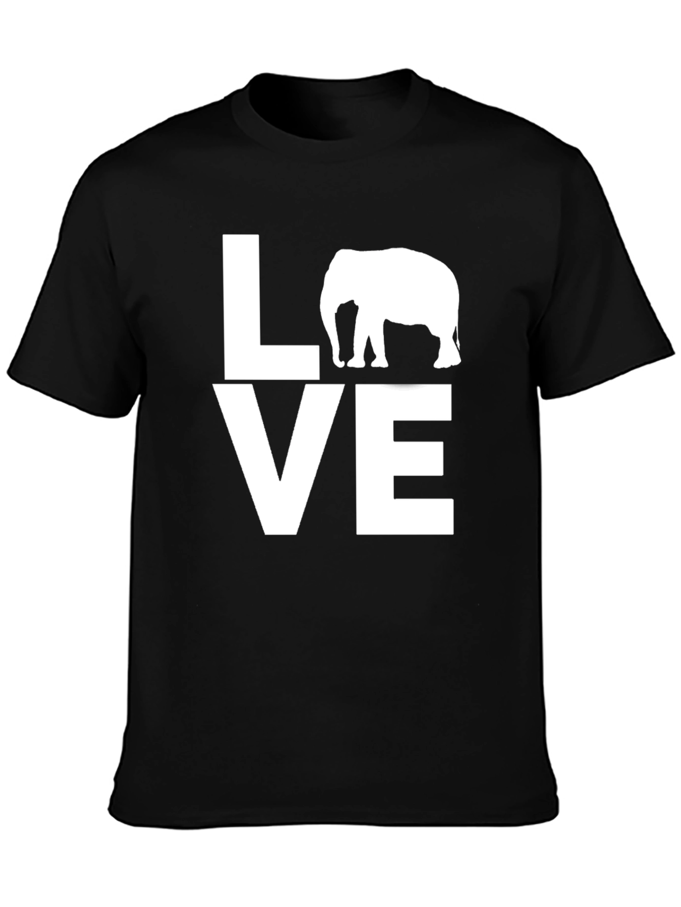 Love Elephant Graphic T-Shirt - Black