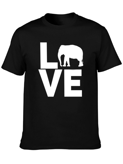 Love Elephant Graphic T-Shirt - Black