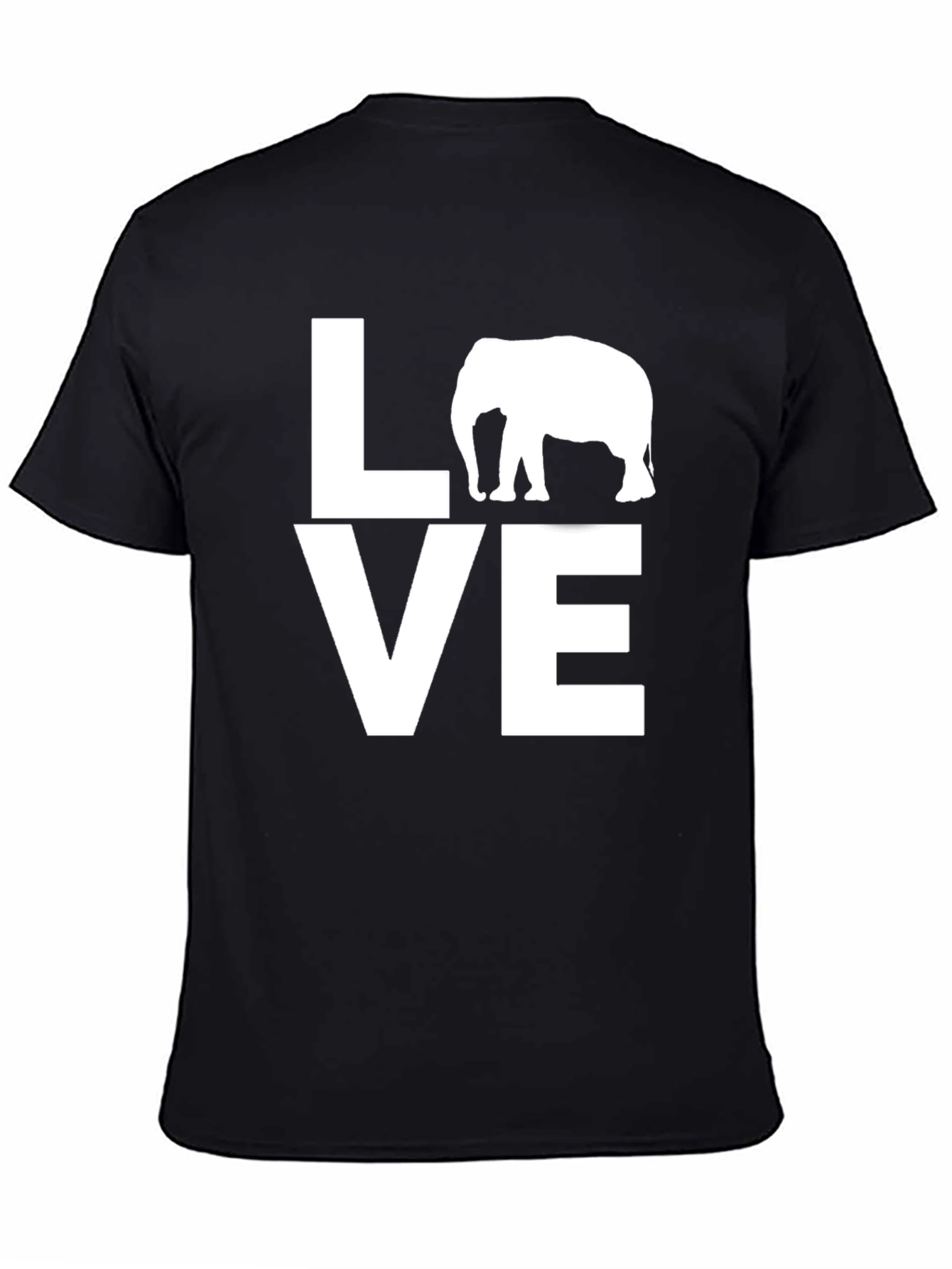 Love Elephant Graphic T-Shirt - Black