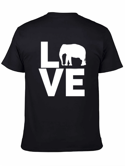 Love Elephant Graphic T-Shirt - Black