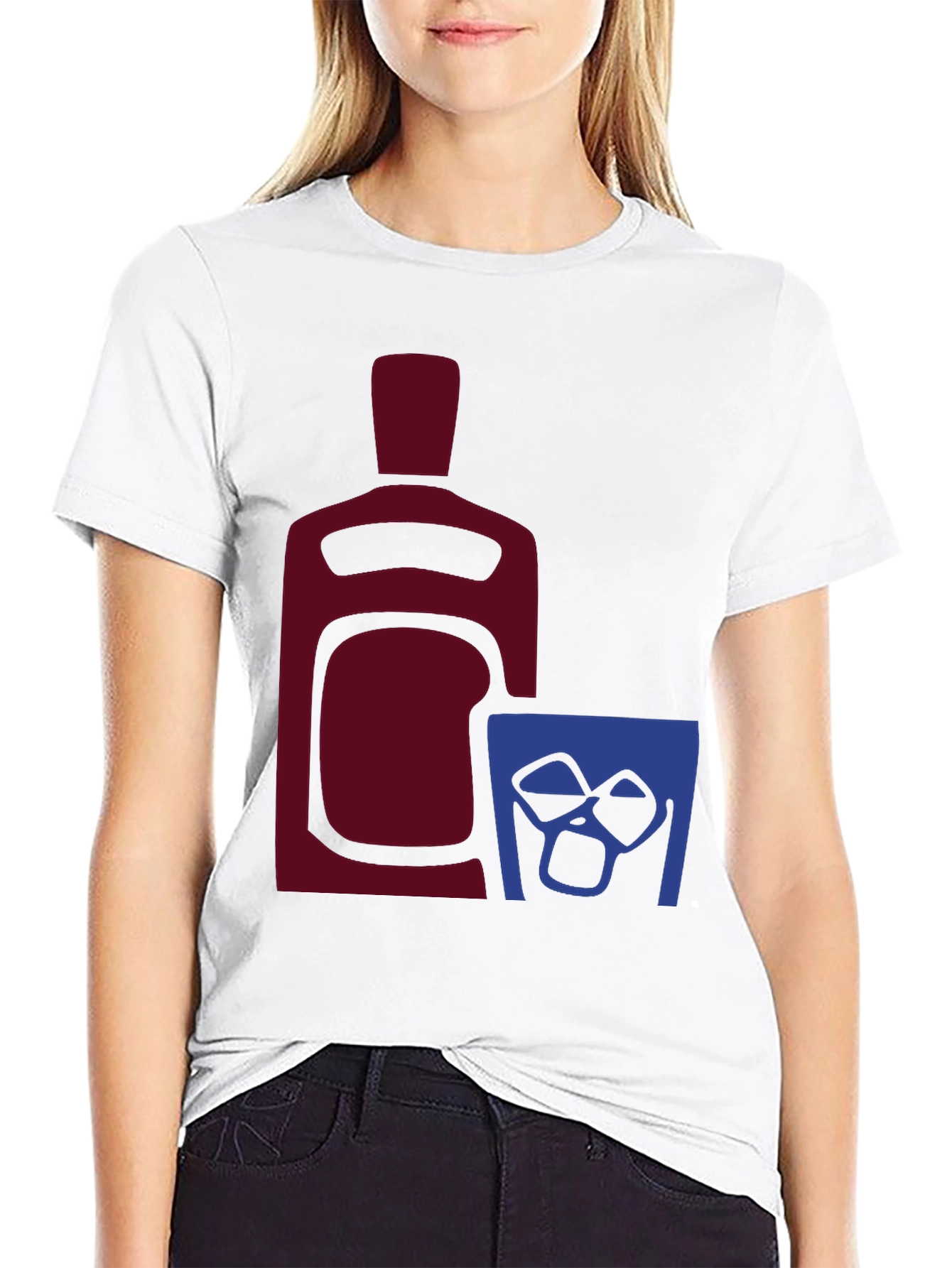Whiskey Bottle and Glass Graphic Tee