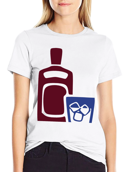 Whiskey Bottle and Glass Graphic Tee