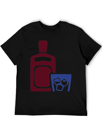 Whiskey Bottle and Glass Graphic Tee