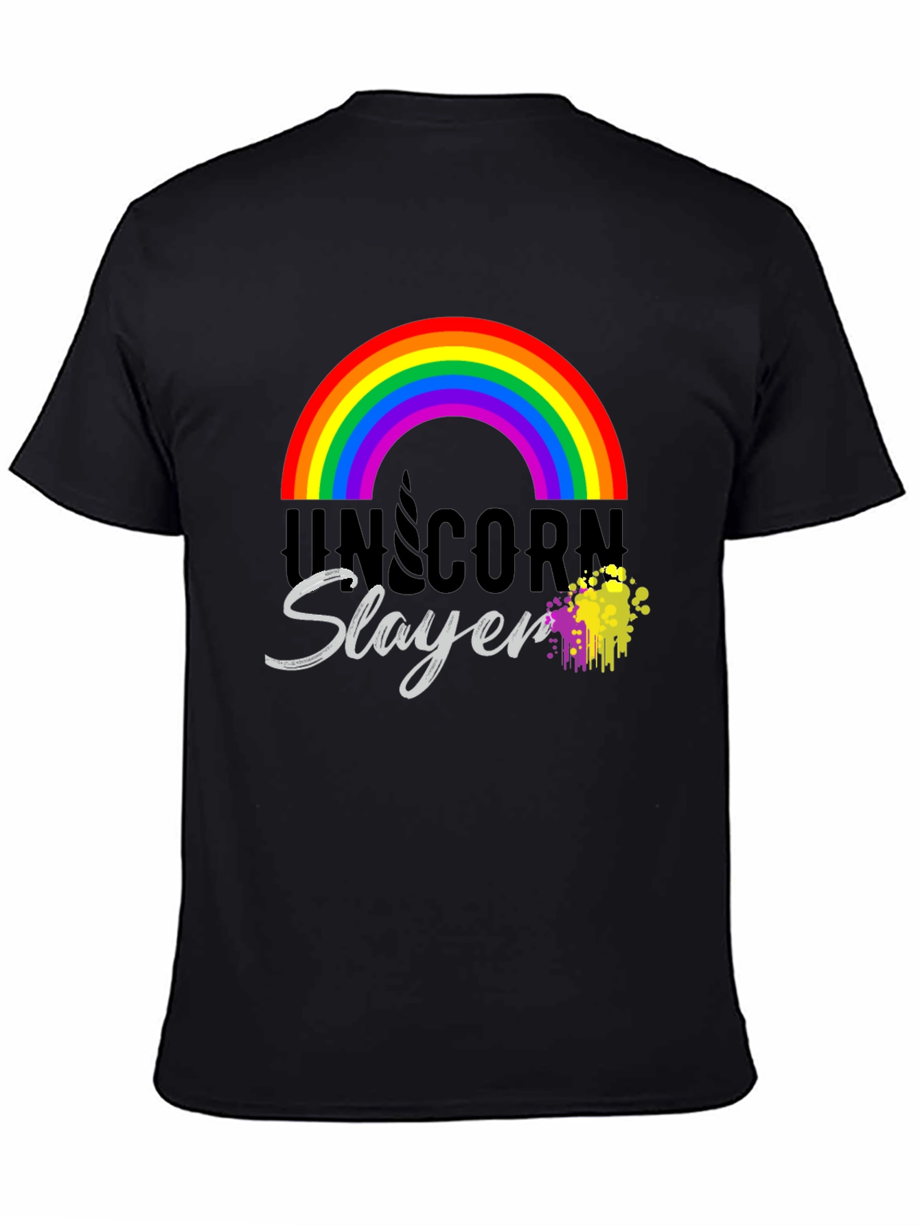 Unicorn Slayer T-Shirt Rainbow Design