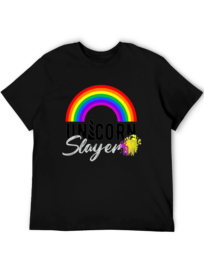 Unicorn Slayer T-Shirt Rainbow Design