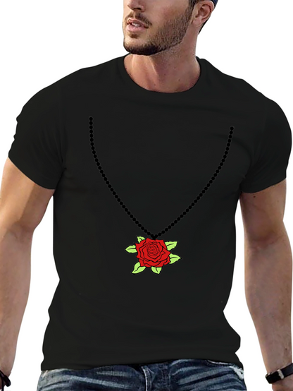 Rose Pendant T-Shirt - Stylish Graphic Tee