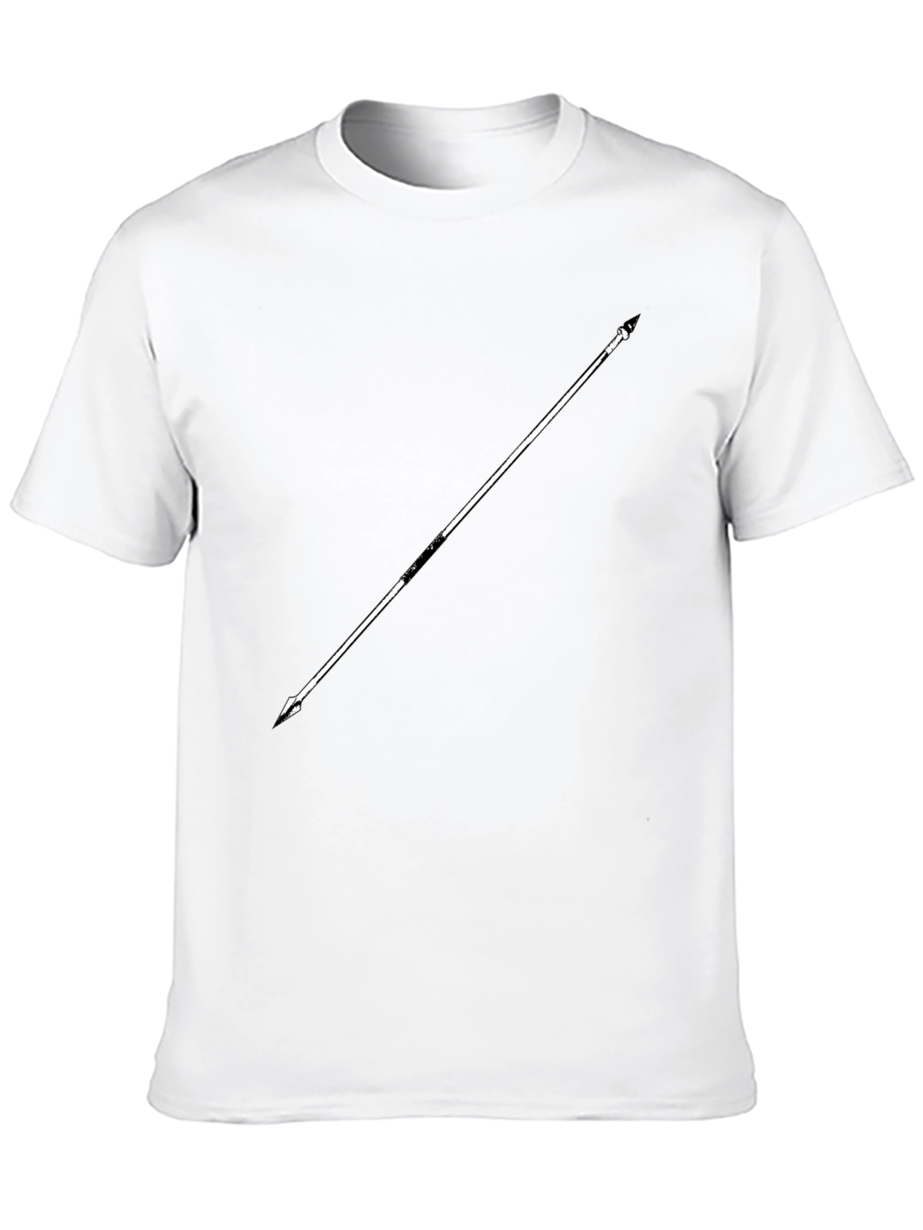 Minimalist Spear Graphic Black T-Shirt