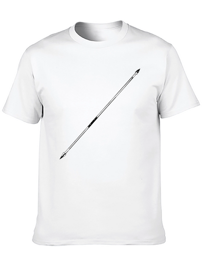 Minimalist Spear Graphic Black T-Shirt