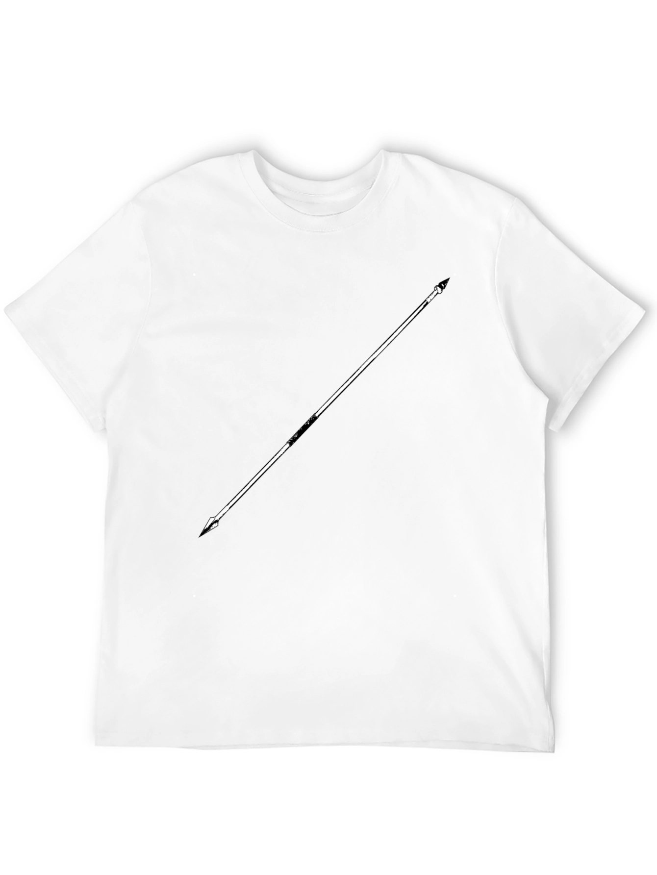 Minimalist Spear Graphic Black T-Shirt