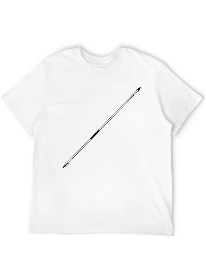 Minimalist Spear Graphic Black T-Shirt