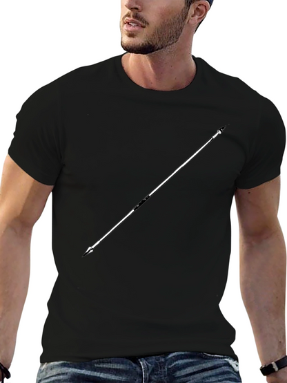 Minimalist Spear Graphic Black T-Shirt